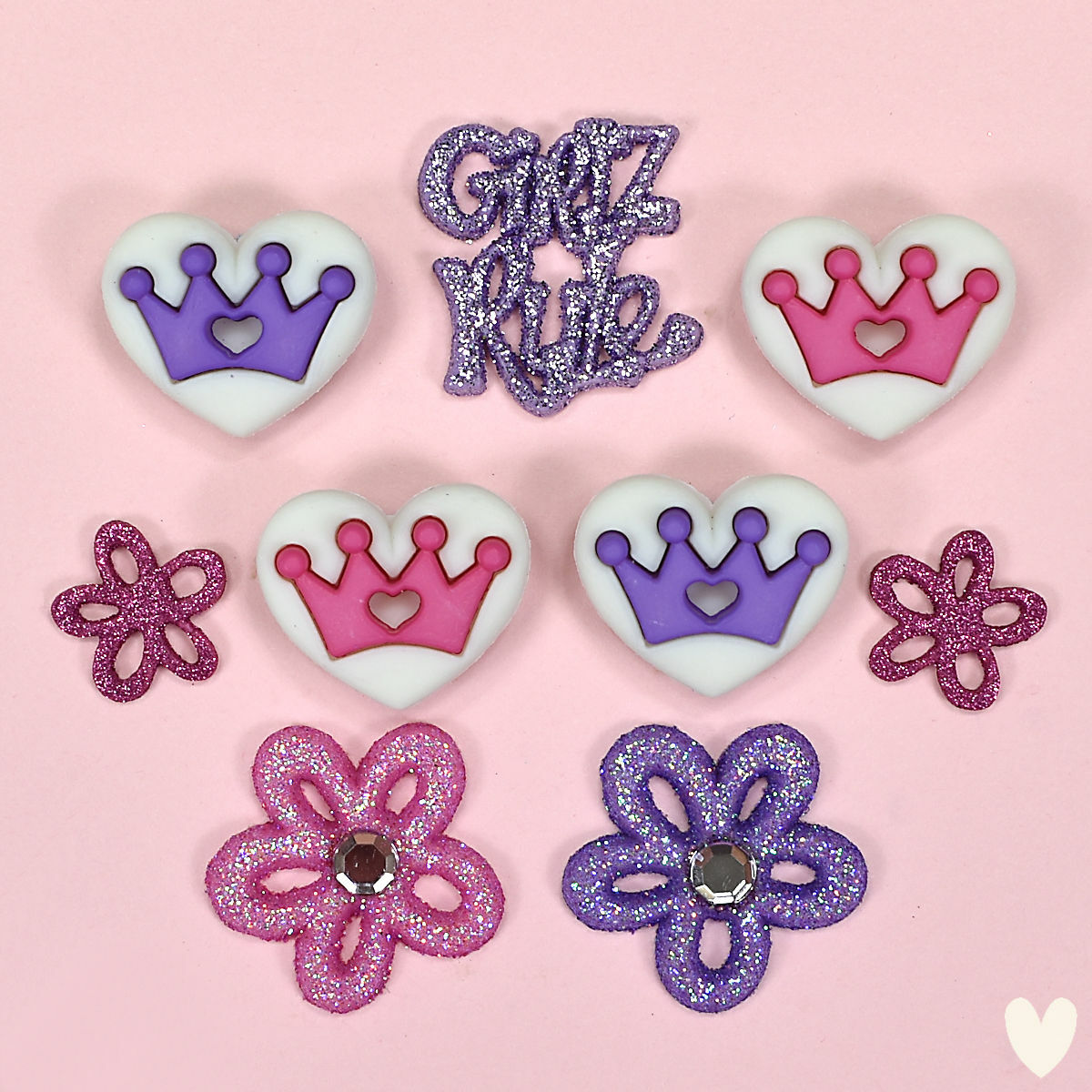 DRESS IT UP Buttons Princess Crowns 7682 - Embellishments Flowers