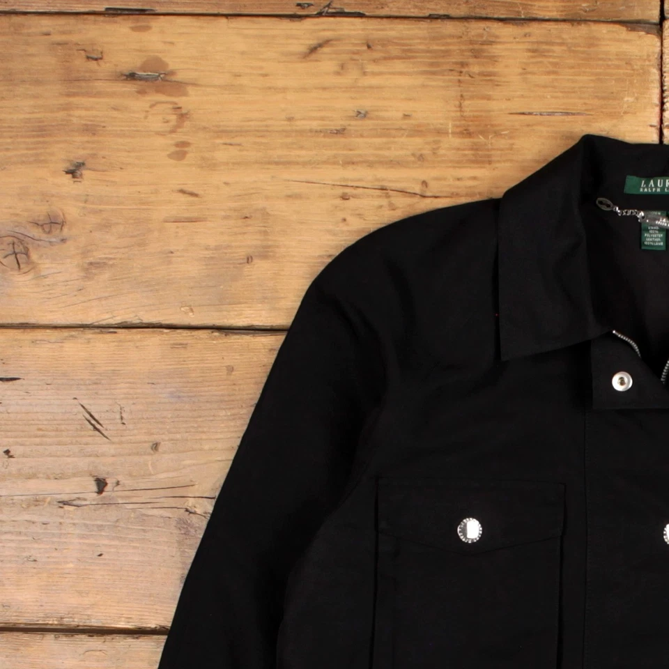 Vintage Ralph Lauren Military Jacket L Overshirt Black Womens - Image 4 of 4