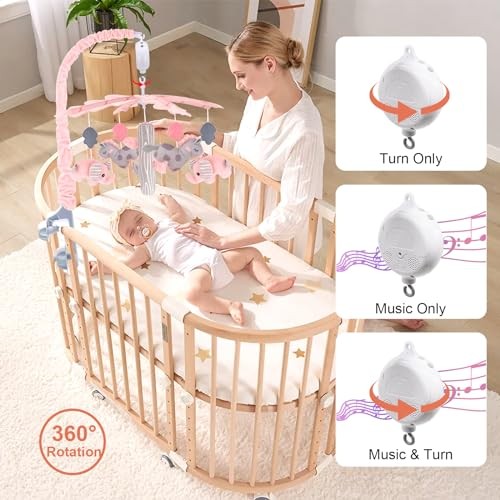 Upgraded Musical Mobile for Crib, Baby Crib Mobile with Hanging Rotating Toys - Picture 4 of 7
