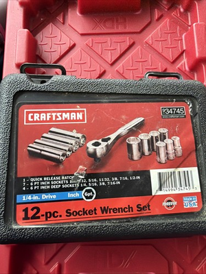 #ad #ad Sears Craftsman USA Nos 12pc Deep Shlw Socket Set 1 4” 34745 Rare Design $79.95