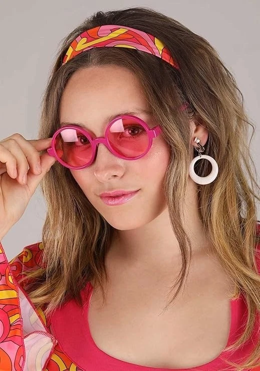 Dreamgirl Womens Go Go Gorgeous 70s Groovy Costume Women L Pink/Yellow Swirl Foto 2 de 4