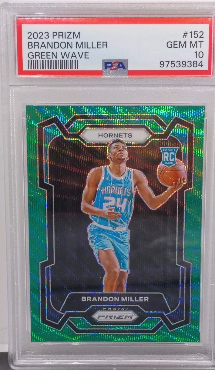 PSA Graded 10 Low Pop 2023-24 Prizm - Brandon Miller #152 Green Wave Prizm (RC)