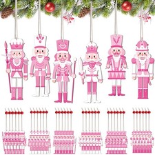 Spiareal 36 Pieces Christmas Nutcrackers Decorations Nutcracker Pink