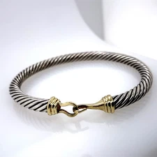 David Yurman Sterling Silver 14K YG Classic Bangle Bracelet (DG7147349)