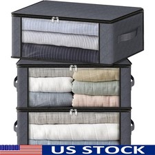 Reinforced Storage Bins W/ Clear Window Foldable Fabric Organizer Closet Bedroom