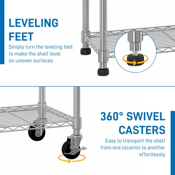6 Tier Wire Shelving Heavy Duty Adjustable Metal Shelf Storage Rack ...