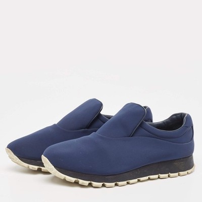 Prada Navy Blue Nylon Slip On Sneakers Size 38.5 | eBay