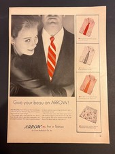 Vtg 1950s AD Arrow Shirts-First in Fashion-Give Your Beau an Arrow! No Fold Cuff
