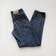 Levis 550 Jeans Mens 28 x 31 Student Fit 90s Denim Tapered Leg Black Vintage