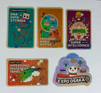 EXPO 2025 Osaka 5 x Aufkleber Glitzer Sticker limitierte Edition Japan RAR NEU