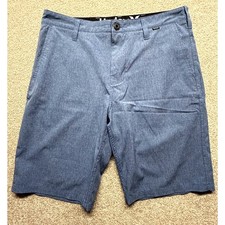 Hurley Phantom Board Shorts Blue Heathered Elastic Waist Mens
