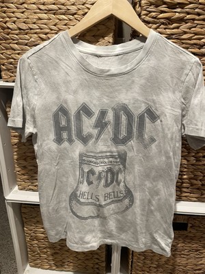 Women's AC/DC Hells Bells Graphic T-Shirt Size Small, Gray