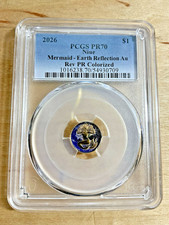 2026 Niue 1 Mermaid Earth Reflection Gold Colorized PCGS PR70 Reverse Proof