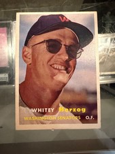 1957 TOPPS #29 WHITEY HERZOG WASHINGTON SENATORS BASEBALL CARD EX/MT