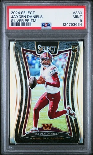 2024 PANINI SELECT SILVER PRIZM #380 JAYDEN DANIELS ROOKIE RC PSA 9