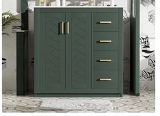 36'' Bathroom Vanity with Ceramic Sink Combo Set Storage Cabinet with 4 Drawers