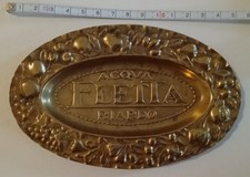 RIARDO ACQUA FLETTA POSACENERE PUBBLICITARIO PIATTINO IN OTTONE VEDI...