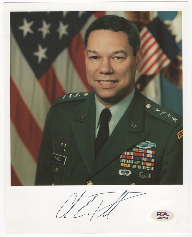 COLIN POWELL Signed 8x10 Photo PSA/DNA Secretary Of State
