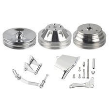 2 Groove Long Water Pump Pulley Bracket Kit For Small Block Chevy Sbc 325 350