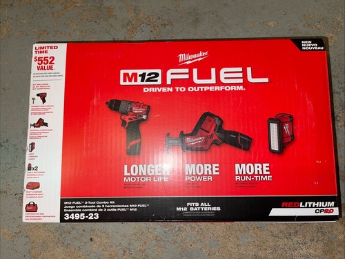 Milwaukee M12 FUEL 12V Cordless 3-Tool Combo Kit (Sku 3495-23) - Picture 1 of 2