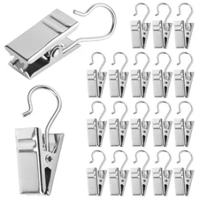 Curtain Track Clips, 20Pcs Curtain Track Clamps, Stainless Steel Curtain Pinc...