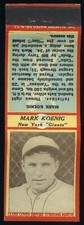 1935-36 Diamond Matchbooks U3-1 Baseball Mark Koenig *e2