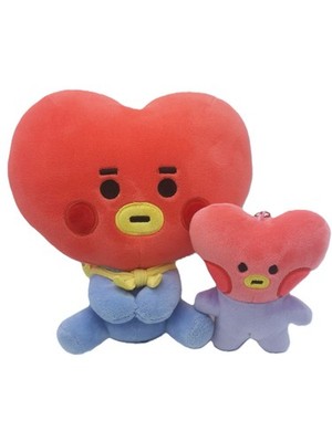 2x BT21 BABY TATA 23 cm & 12,5 cm Anhänger Stofffigur Plüsch K-POP BTS V Kawaii
