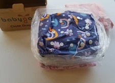 BabyGoal Reusable Diapers Girl 16-20lbs Set Of 6 With Zipper Bag Open Box Unused