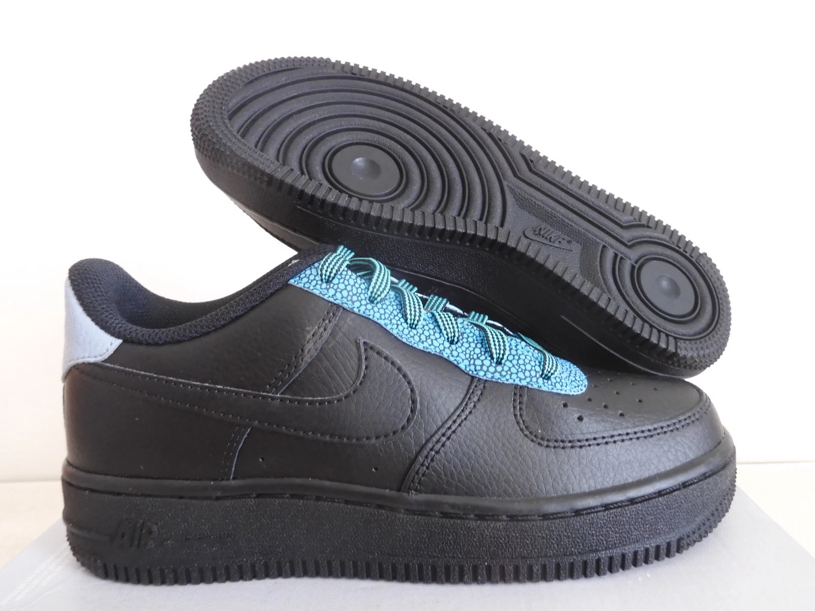 Nike Air Force 1 LV8 4 (GS) Black-Cool Grey-Obsidian Mist Sz 4Y [CN5715-001]