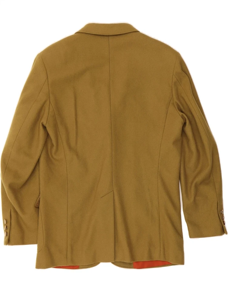 MOSCHINO Mens 3 Button Blazer Jacket UK 38 Medium Khaki Wool DF84 - Image 2 of 4