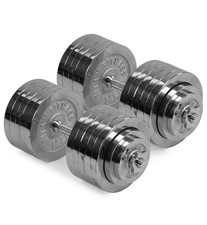 200 LB Set Adjustable Chrome Dumbbells