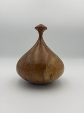 Hand Turned Spalted Wood Hollow Form Art Vase Sculpture Rustic Decor