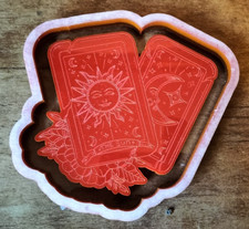 Large tarot card Sun and Moon mould maker - resin clay wax