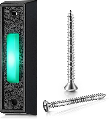Saillong LED Lighted Doorbell Button Wired, Door Bell Ringer Push Buttons Replac