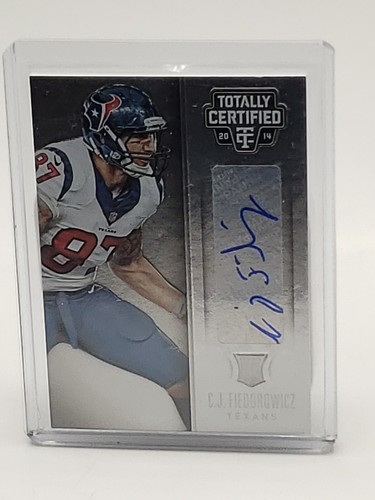 2014 Totally Certified Rookie C.J. FIEDOROWICZ RC Auto Texans Silver #126 - Picture 2 of 3