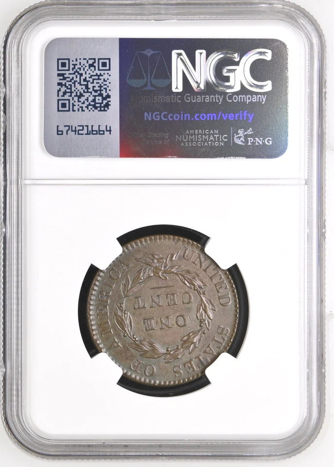 1820 LARGE CENT ~ N-13 LARGE DATE ~ VERY CHOICE UNCIRCULATED! NGC UNC DETAILS! - Image 3 of 4