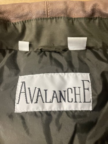 Avalanche Mens L Jacket Coat Weather Shield Dark Green Lightweight Brown Collar - Picture 2 of 10