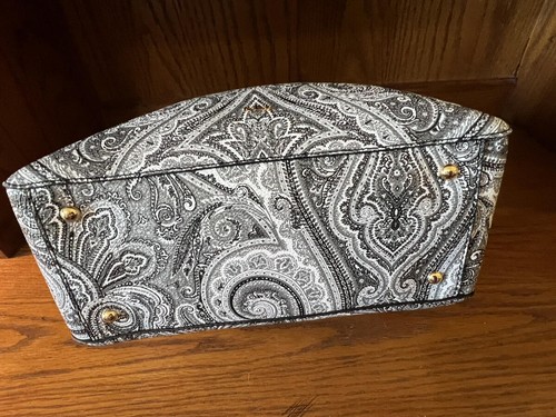 Lauren Ralph Lauren Arcadia Shoppe Tote Black/White Paisley ~NEW~ - Picture 2 of 8