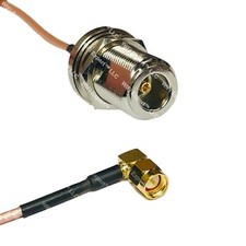 RG316 SMA MALE ANGLE to N FEMALE Bulkhead Coaxial RF Pigtail Cable ships from US