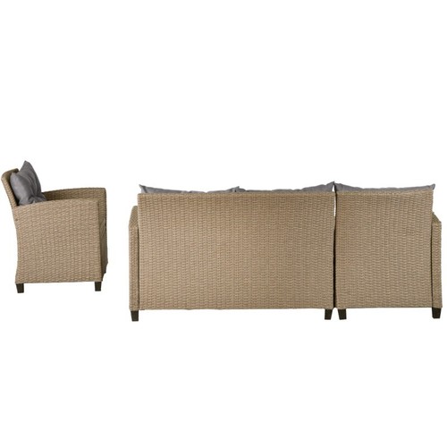 4-Pc Patio Wicker Rattan Sectional Set w/ Seat Cushions – Conversation Sofa - Picture 9 of 18