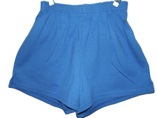 SOFFE Shorts Junior Large Blue pull-on elastic cheerleading notch leg Y2K