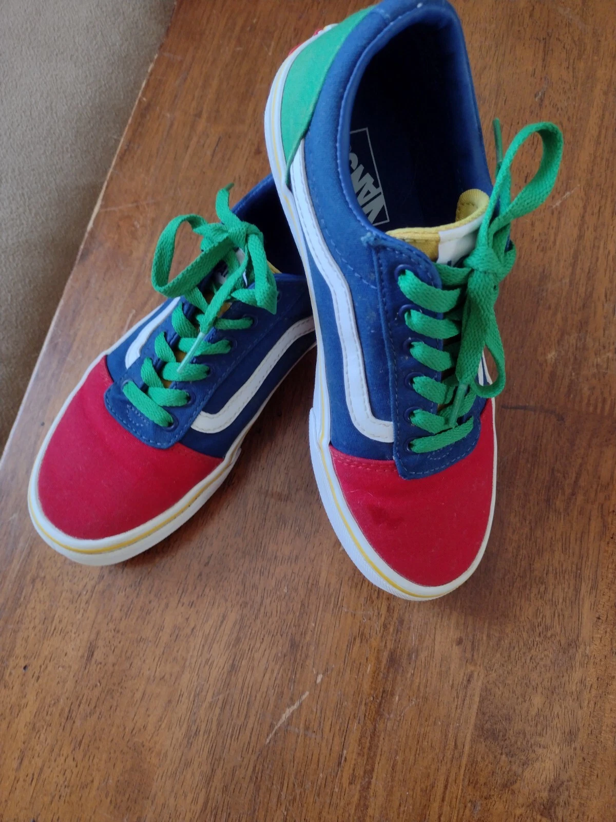 Scarpe Vans blu rosso verde giovani taglia 4 in buone condizioni