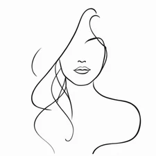 Digital Minimalist Line Art Woman Portrait - Modern Abstract Wall Art Print