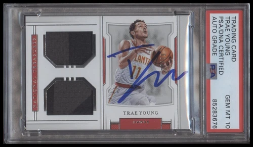 Trae Young 2018-19 National Treasures Signed Patch RPA Rookie RC PSA DNA AUTO 10