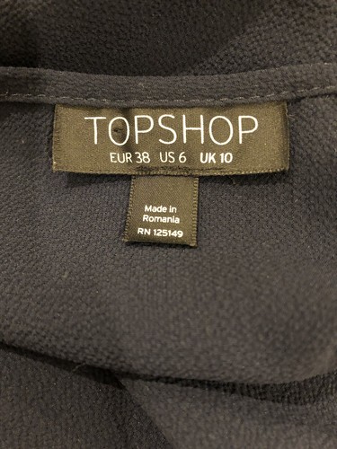 Top Shop Twisted Knot Front Size 6 Navy Blue V Neck Long Sleeve Blouse - Picture 8 of 9
