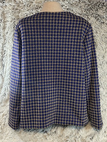 Maggie Sweet Vintage Women’s Large Blue Gold Lions Head Buttons Blazer Jacket - Picture 6 of 12