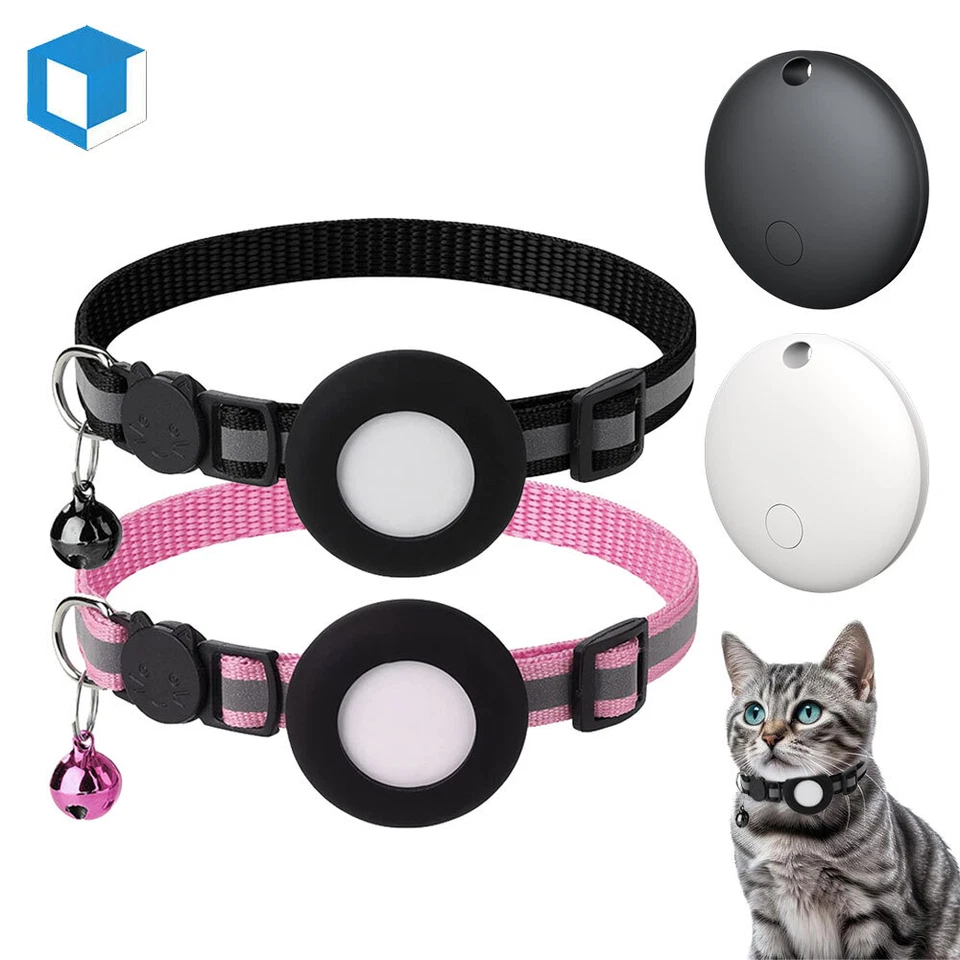 Dog Cat Collar Reflective with Bell Anti-Loss Location GPS Smart Tag for IOS - Image 1 of 1