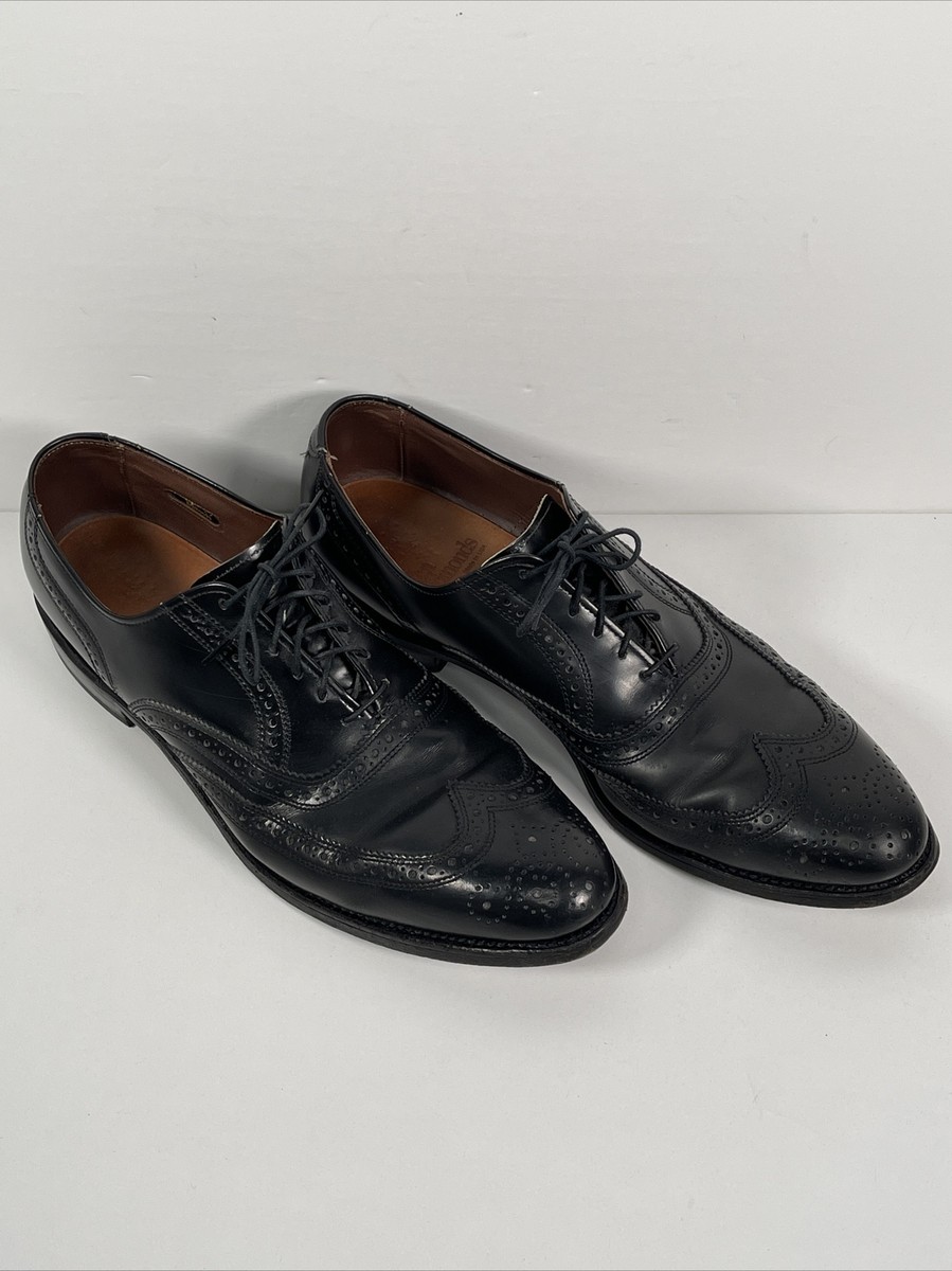 Allen Edmonds Lloyd 0607 Mens Black Leather Wingtip Oxfords 