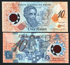 Brazil 10 RIELS P-248 2000 x 1 Pcs Commemorative Polymer UNC Brazilian BANKNOTE