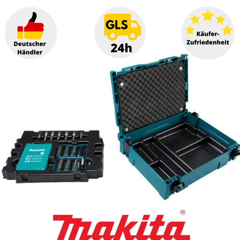 Makita B-53908 Bohrer und Bit Set 62 Stück Schraubrendreherbits im Koffer 